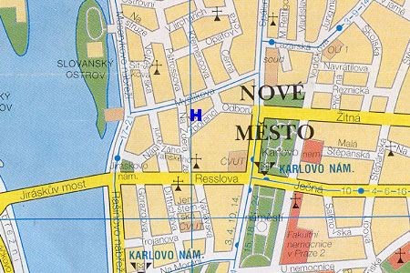 hostel Na Zborenci - poloha na mape Prahy
