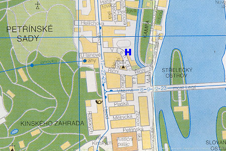 hotel Best Western Kampa - poloha na mape Prahy