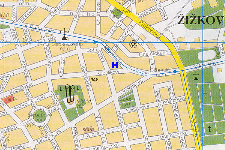 hotel Bristol - poloha na mape Prahy
