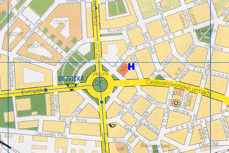 hotel Denisa - poloha na mape Prahy