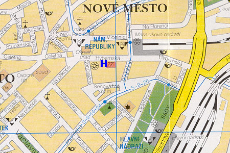 hotel Meteor Plaza - poloha na mape Prahy