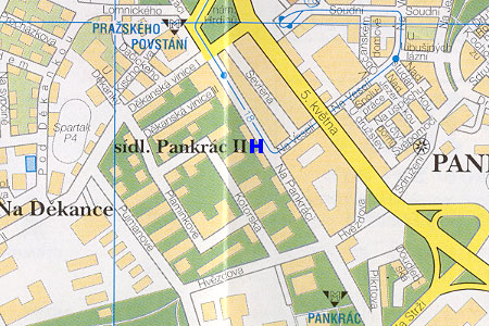 hotel Pankrac - poloha na mape Prahy